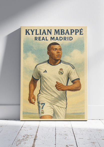 Kylian Mbappé Real Madrid Football Wall Art | Elite Forward Poster & Canvas