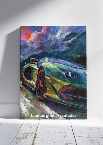 Lamborghini Aventador Supercar Art Poster & Canvas Print – Luxury Exotic Car Wall Art