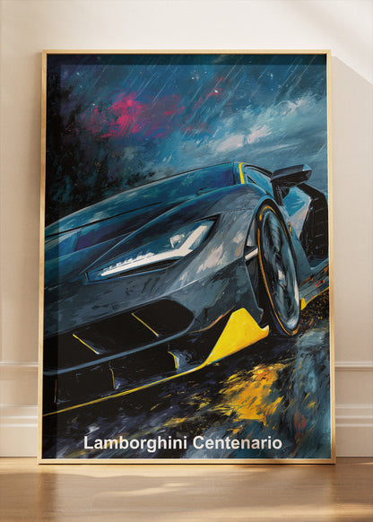 Lamborghini Centenario Hypercar Art Poster & Canvas Print – Luxury Exotic Car Wall Art