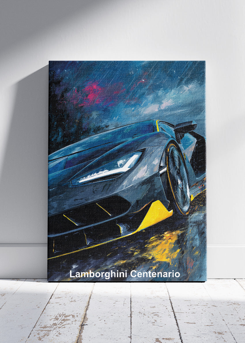 Lamborghini Centenario Hypercar Art Poster & Canvas Print – Luxury Exotic Car Wall Art