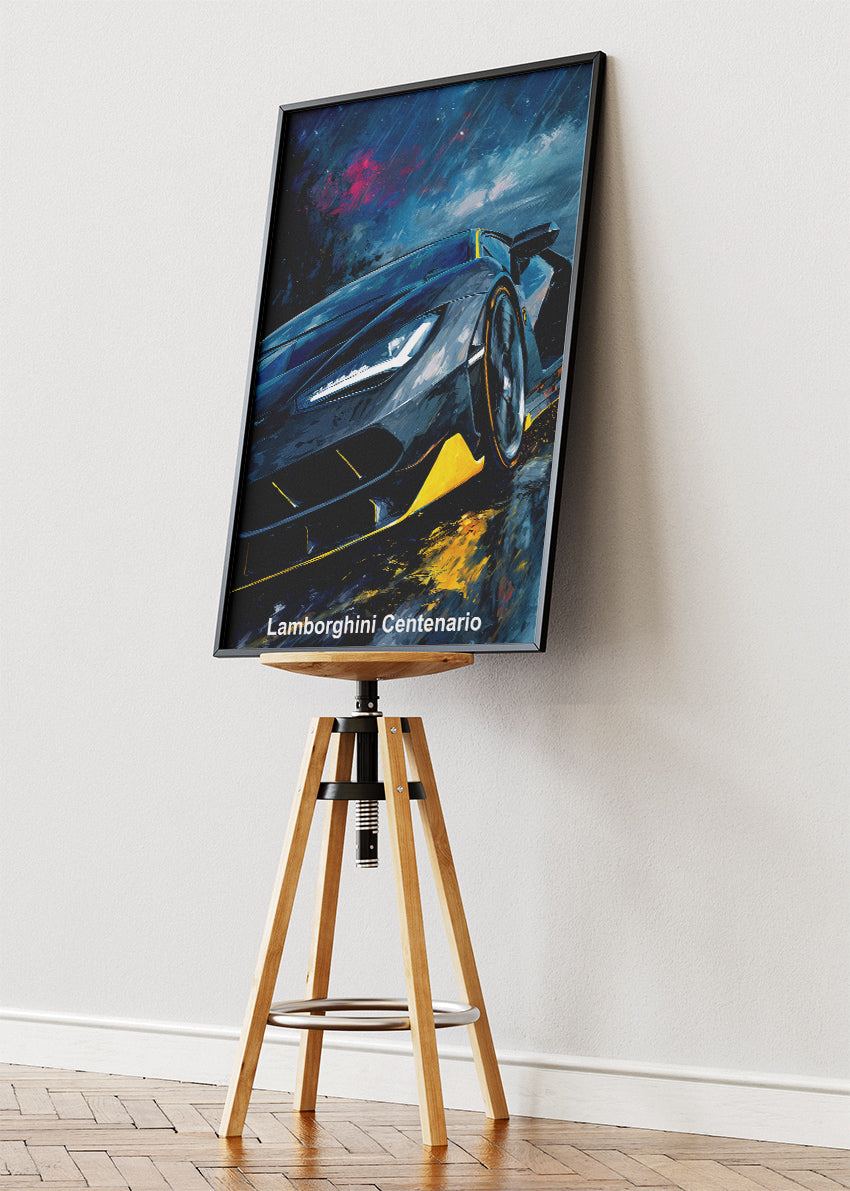 Lamborghini Centenario Hypercar Art Poster & Canvas Print – Luxury Exotic Car Wall Art