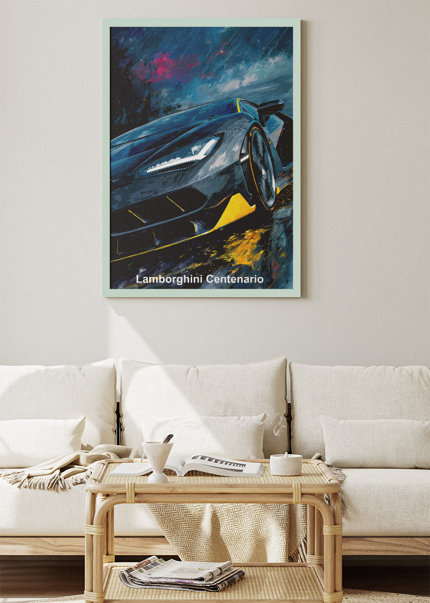 Lamborghini Centenario Hypercar Art Poster & Canvas Print – Luxury Exotic Car Wall Art