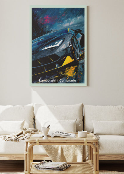 Lamborghini Centenario Hypercar Art Poster & Canvas Print – Luxury Exotic Car Wall Art