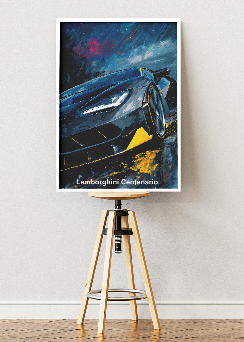 Lamborghini Centenario Hypercar Art Poster & Canvas Print – Luxury Exotic Car Wall Art