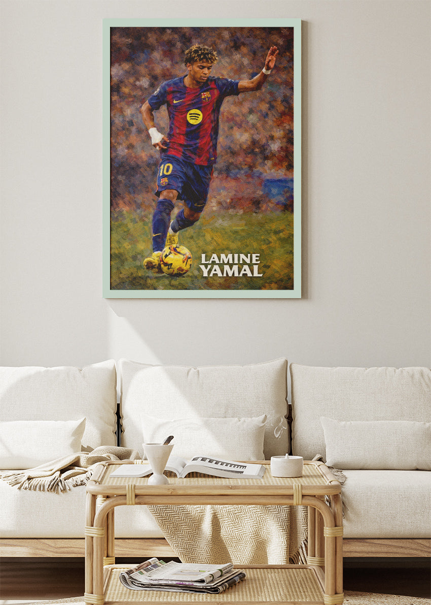Lamine Yamal Barcelona Football Poster Canvas & Print – AI PRINT LAB