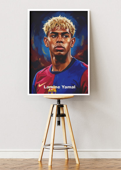 Lamine Yamal Barcelona Portrait Poster Canvas & Print – AI PRINT LAB
