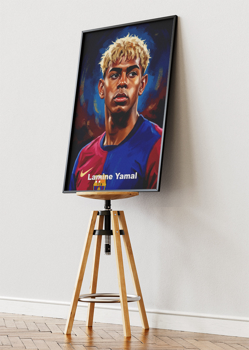 Lamine Yamal Barcelona Portrait Poster Canvas & Print – AI PRINT LAB