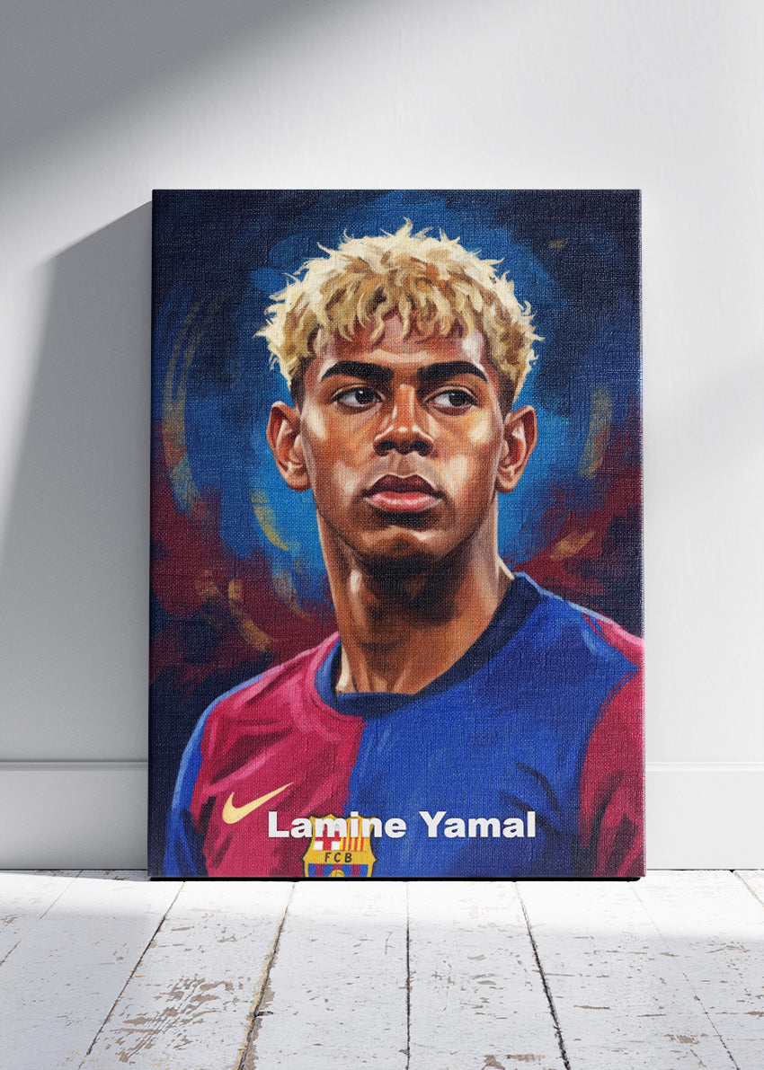 Lamine Yamal Barcelona Portrait Poster Canvas & Print – AI PRINT LAB