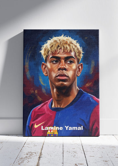 Lamine Yamal Barcelona Portrait Poster Canvas & Print – AI PRINT LAB