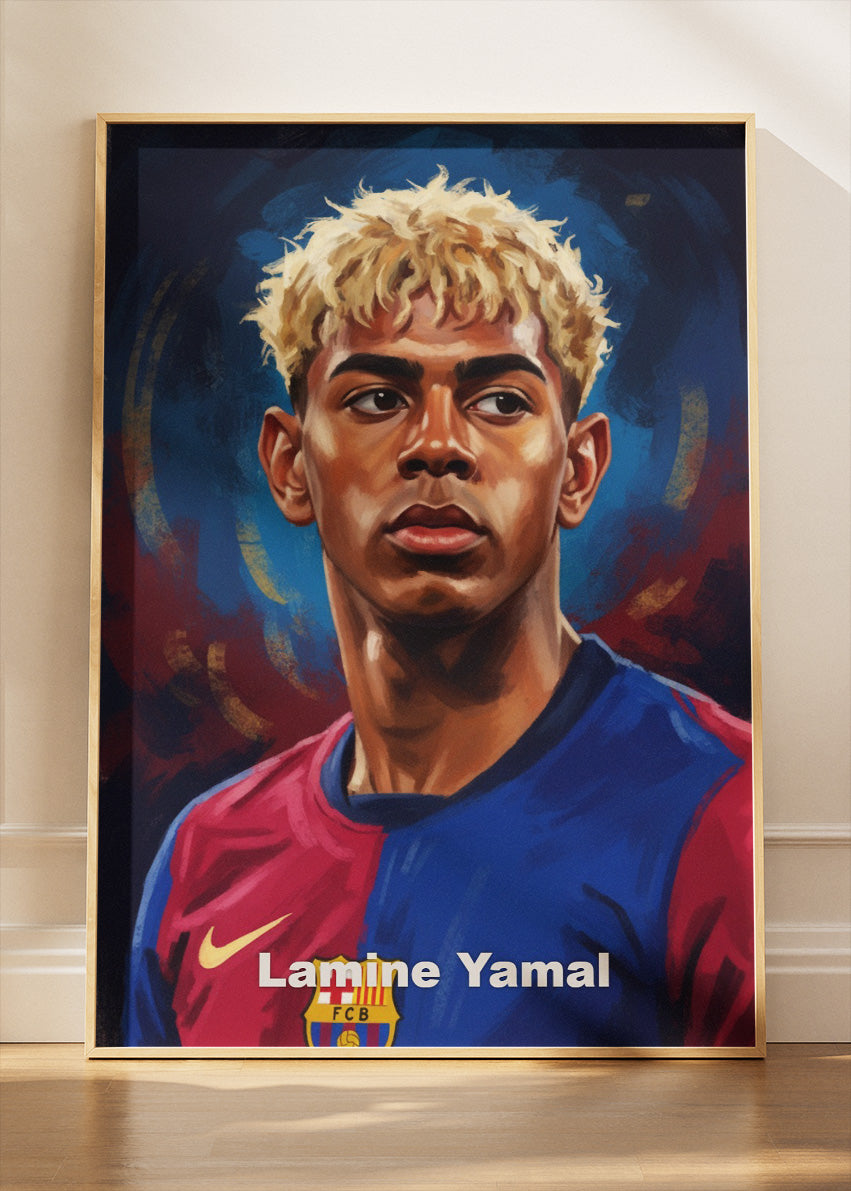 Lamine Yamal Barcelona Portrait Poster Canvas & Print – AI PRINT LAB