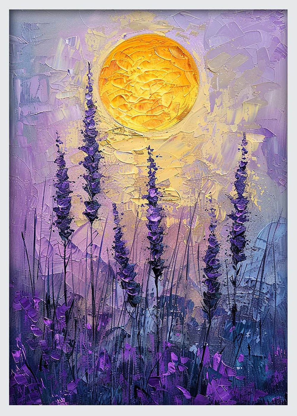 Lavender Sunset Glow – Purple Floral Field Canvas & Poster Wall Art – T1238 – AiPrintLab