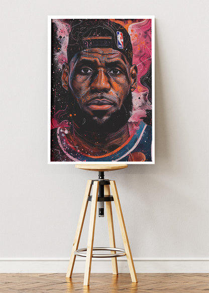LeBron James Portrait Art Print & Canvas – NBA Icon Basketball Wall Art