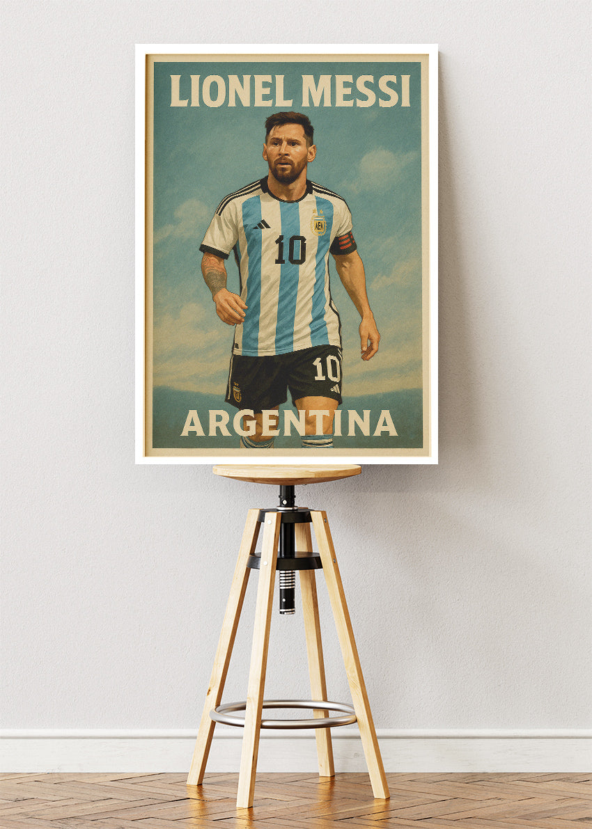 Lionel Messi Argentina Football Wall Art | World Cup Champion Icon Poster & Canvas