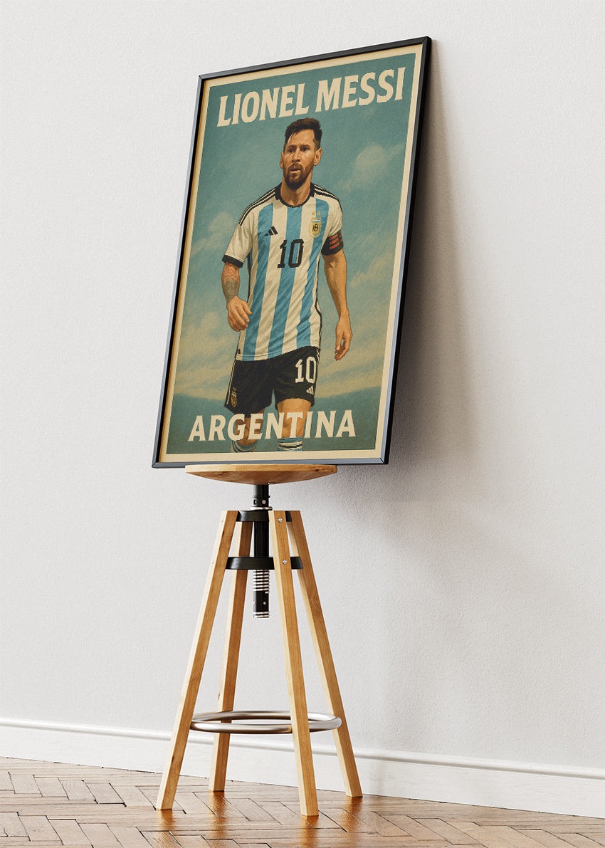 Lionel Messi Argentina Football Wall Art | World Cup Champion Icon Poster & Canvas