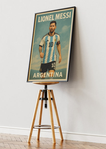 Lionel Messi Argentina Football Wall Art | World Cup Champion Icon Poster & Canvas