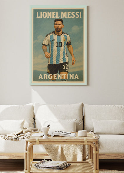 Lionel Messi Argentina Football Wall Art | World Cup Champion Icon Poster & Canvas