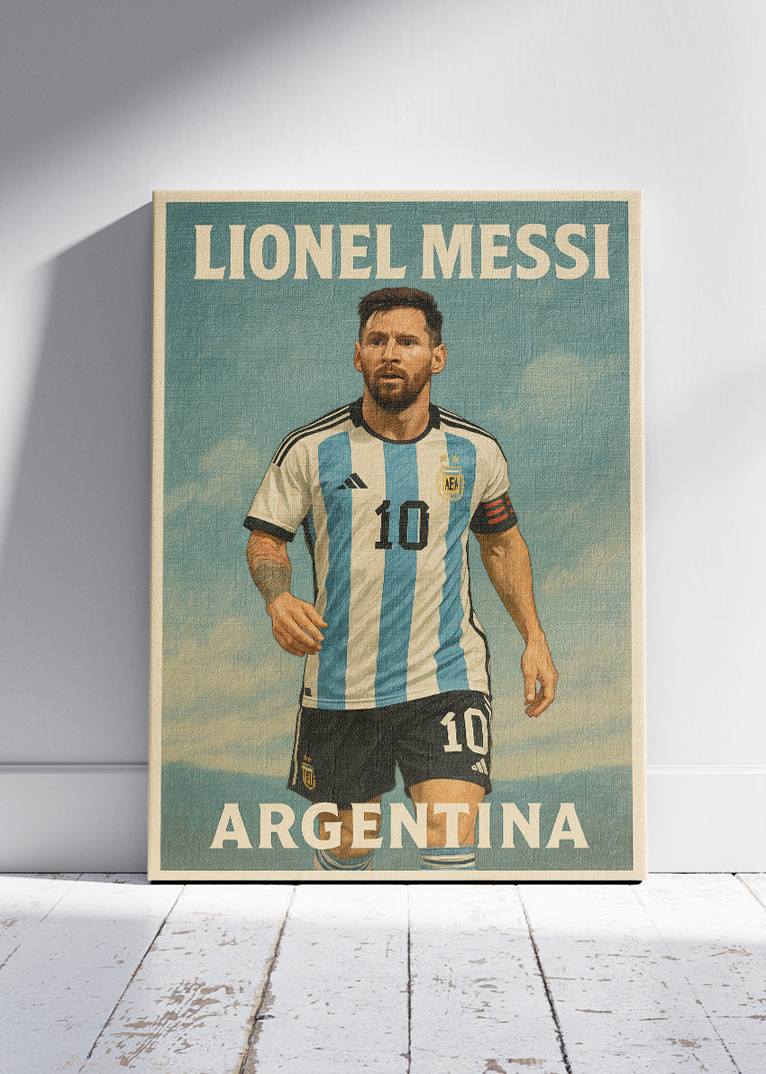 Lionel Messi Argentina Football Wall Art | World Cup Champion Icon Poster & Canvas