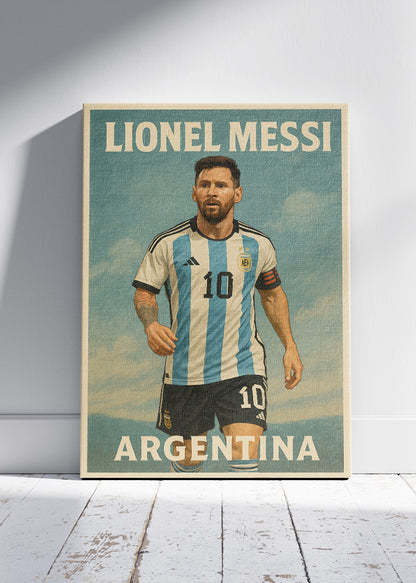 Lionel Messi Argentina Football Wall Art | World Cup Champion Icon Poster & Canvas