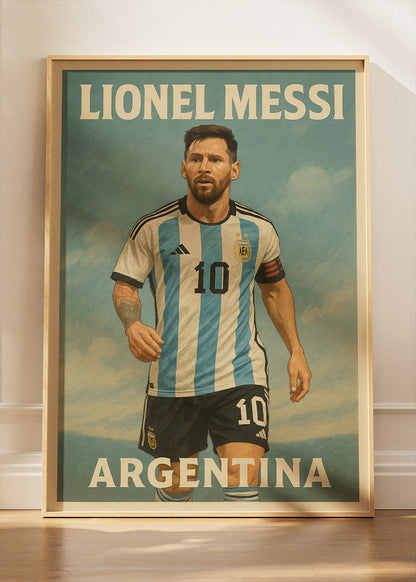 Lionel Messi Argentina Football Wall Art | World Cup Champion Icon Poster & Canvas