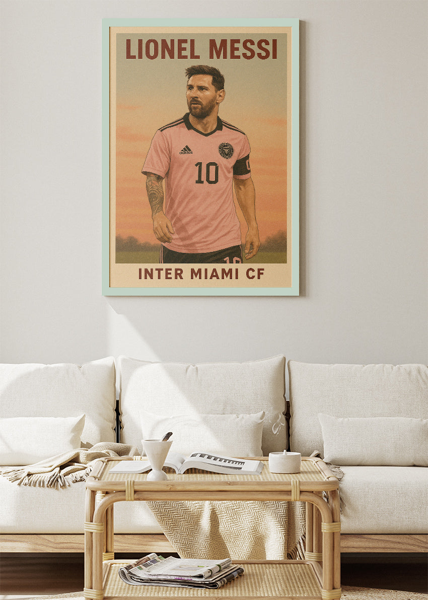 Lionel Messi Inter Miami CF Football Wall Art | Global Football Icon Poster & Canvas
