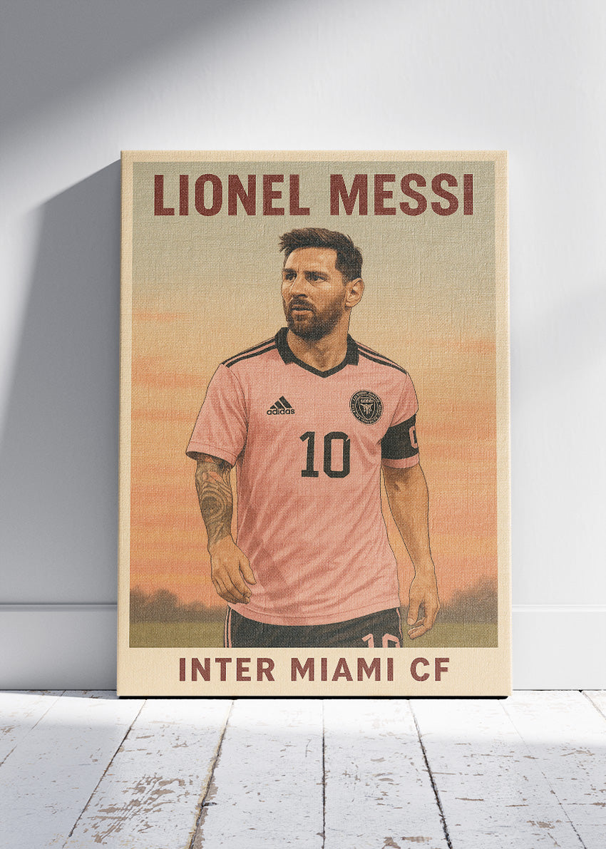 Lionel Messi Inter Miami CF Football Wall Art | Global Football Icon Poster & Canvas