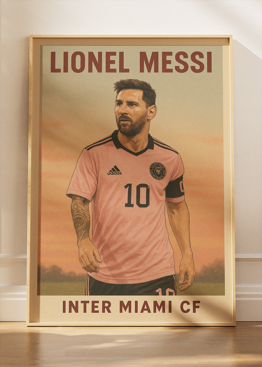 Lionel Messi Inter Miami CF Football Wall Art | Global Football Icon Poster & Canvas
