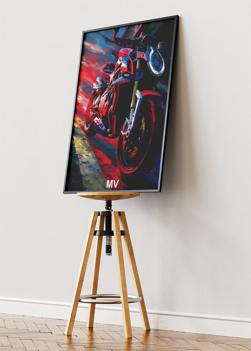 MV Superbike Night Racing Poster Canvas & Print – AI PRINT LAB