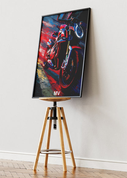 MV Superbike Night Racing Poster Canvas & Print – AI PRINT LAB