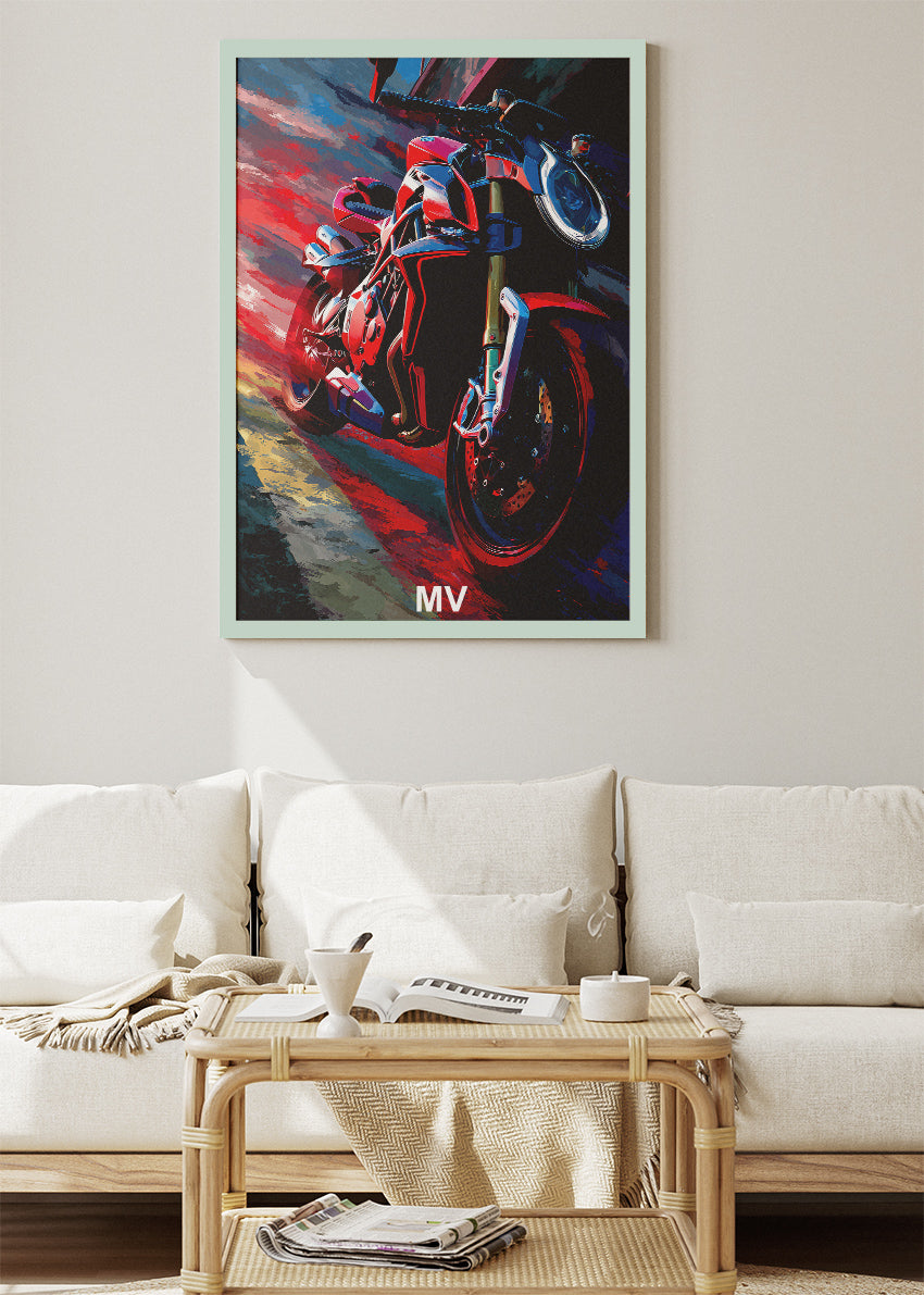 MV Superbike Night Racing Poster Canvas & Print – AI PRINT LAB