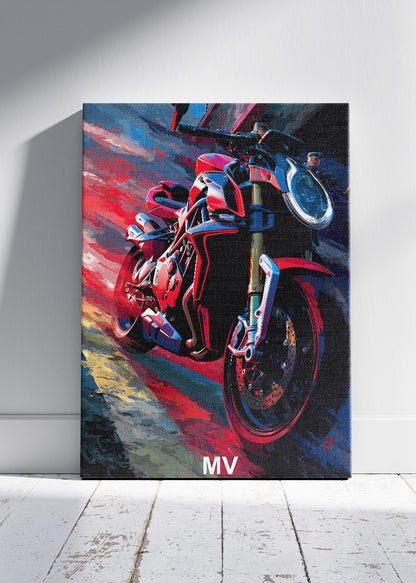 MV Superbike Night Racing Poster Canvas & Print – AI PRINT LAB