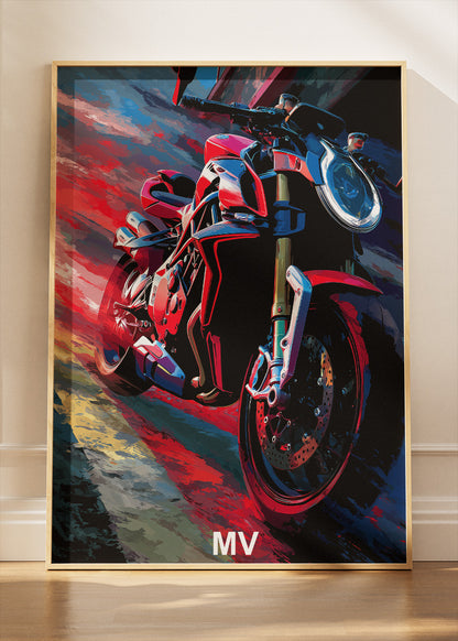 MV Superbike Night Racing Poster Canvas & Print – AI PRINT LAB