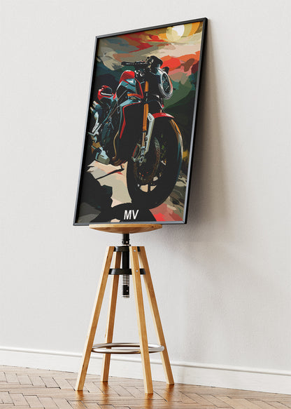 MV Superbike Sunset Poster Canvas & Print – AI PRINT LAB