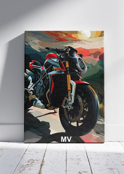 MV Superbike Sunset Poster Canvas & Print – AI PRINT LAB