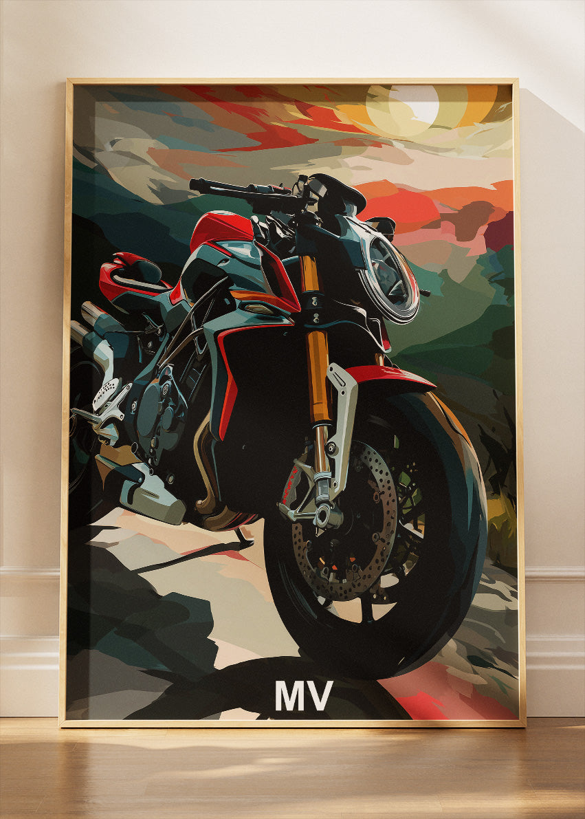 MV Superbike Sunset Poster Canvas & Print – AI PRINT LAB