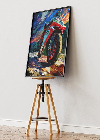 MV Superbike Tricolor Racing Poster Canvas & Print – AI PRINT LAB
