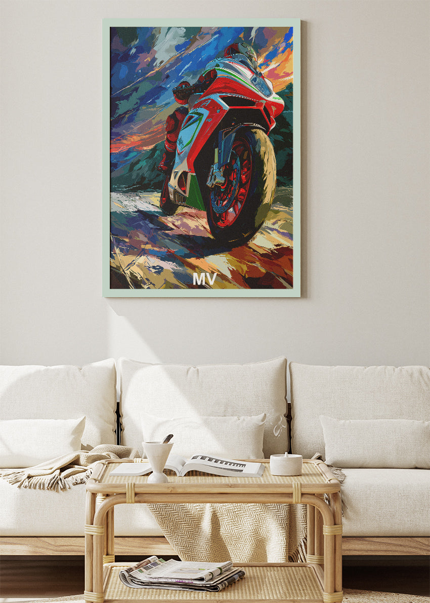 MV Superbike Tricolor Racing Poster Canvas & Print – AI PRINT LAB