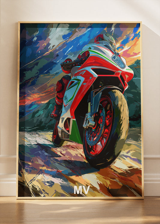 MV Superbike Tricolor Racing Poster Canvas & Print – AI PRINT LAB