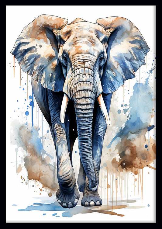 Majestic Elephant Watercolor Art Print & Canvas – T541 – AiPrintLab