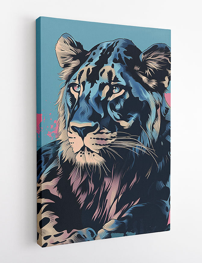 Majestic Leopard Portrait – Bold Animal Canvas Wall Art & Poster Print – T1122 – AiPrintLab