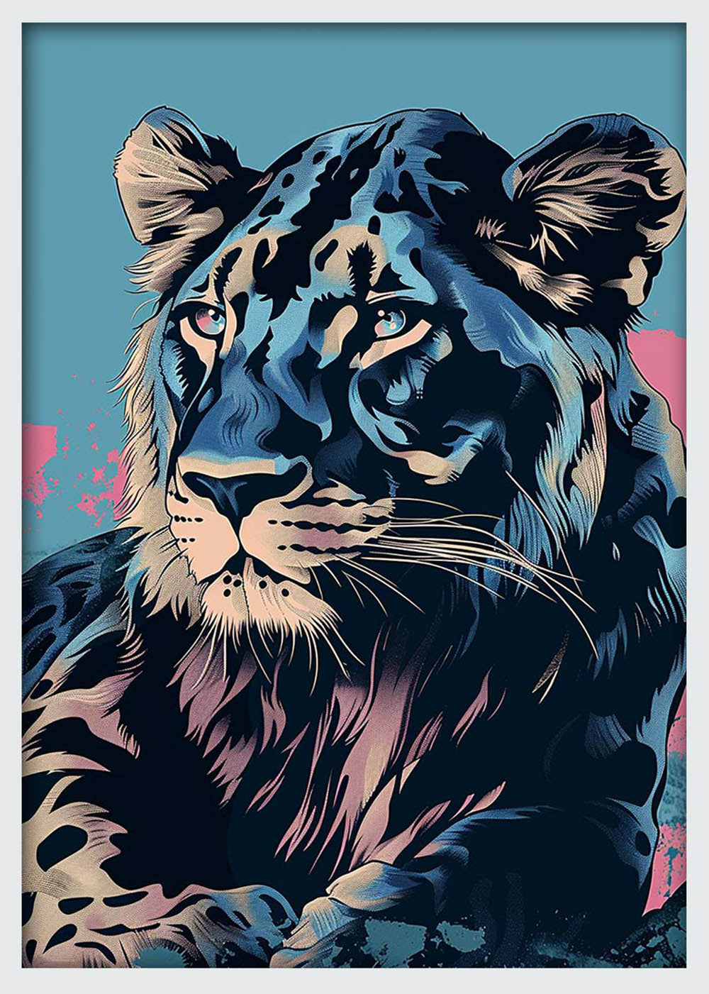 Majestic Leopard Portrait – Bold Animal Canvas Wall Art & Poster Print – T1122 – AiPrintLab