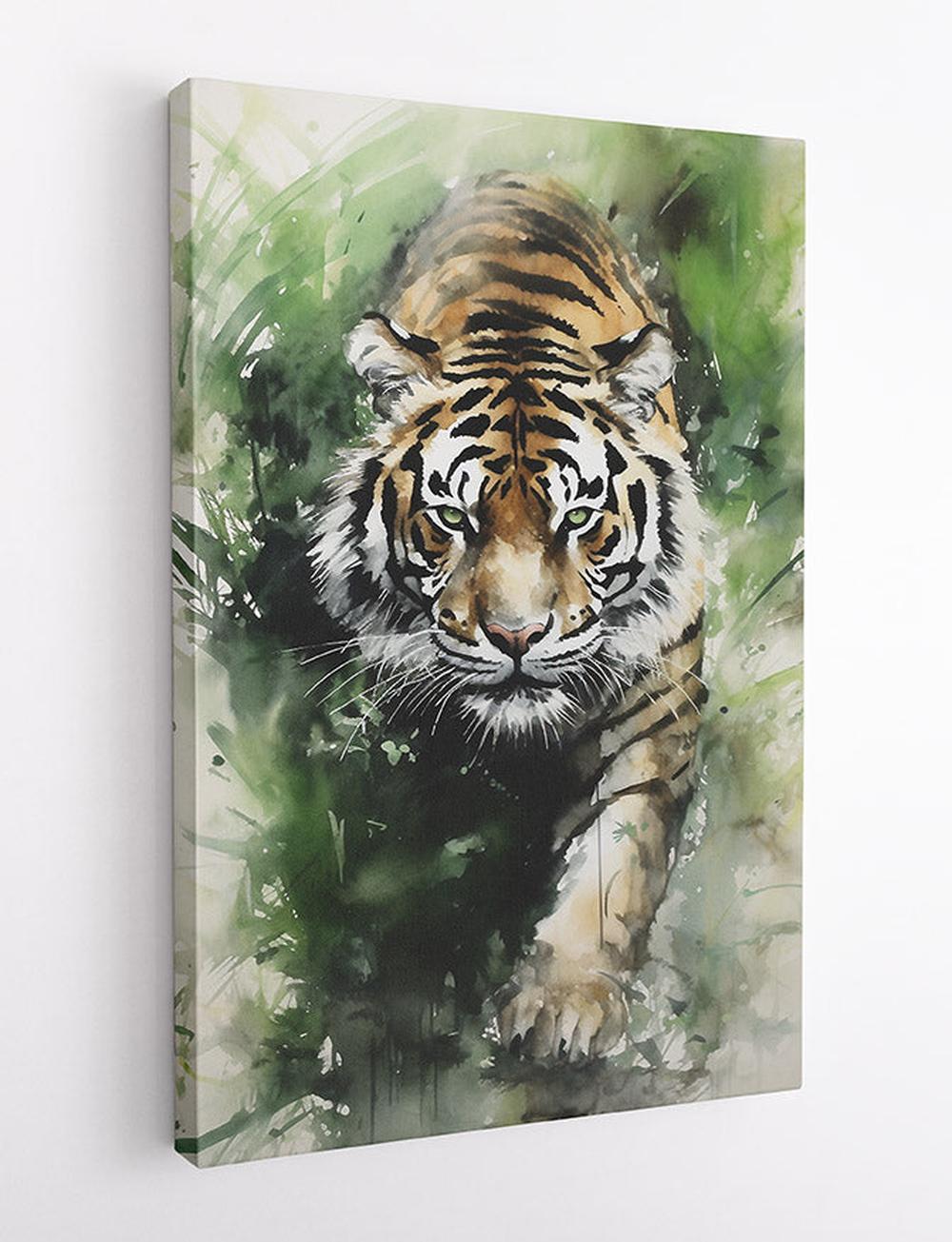 Majestic Tiger Watercolor Canvas Art & Poster – T616 – AiPrintLab