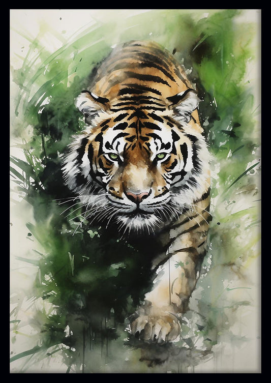 Majestic Tiger Watercolor Canvas Art & Poster – T616 – AiPrintLab