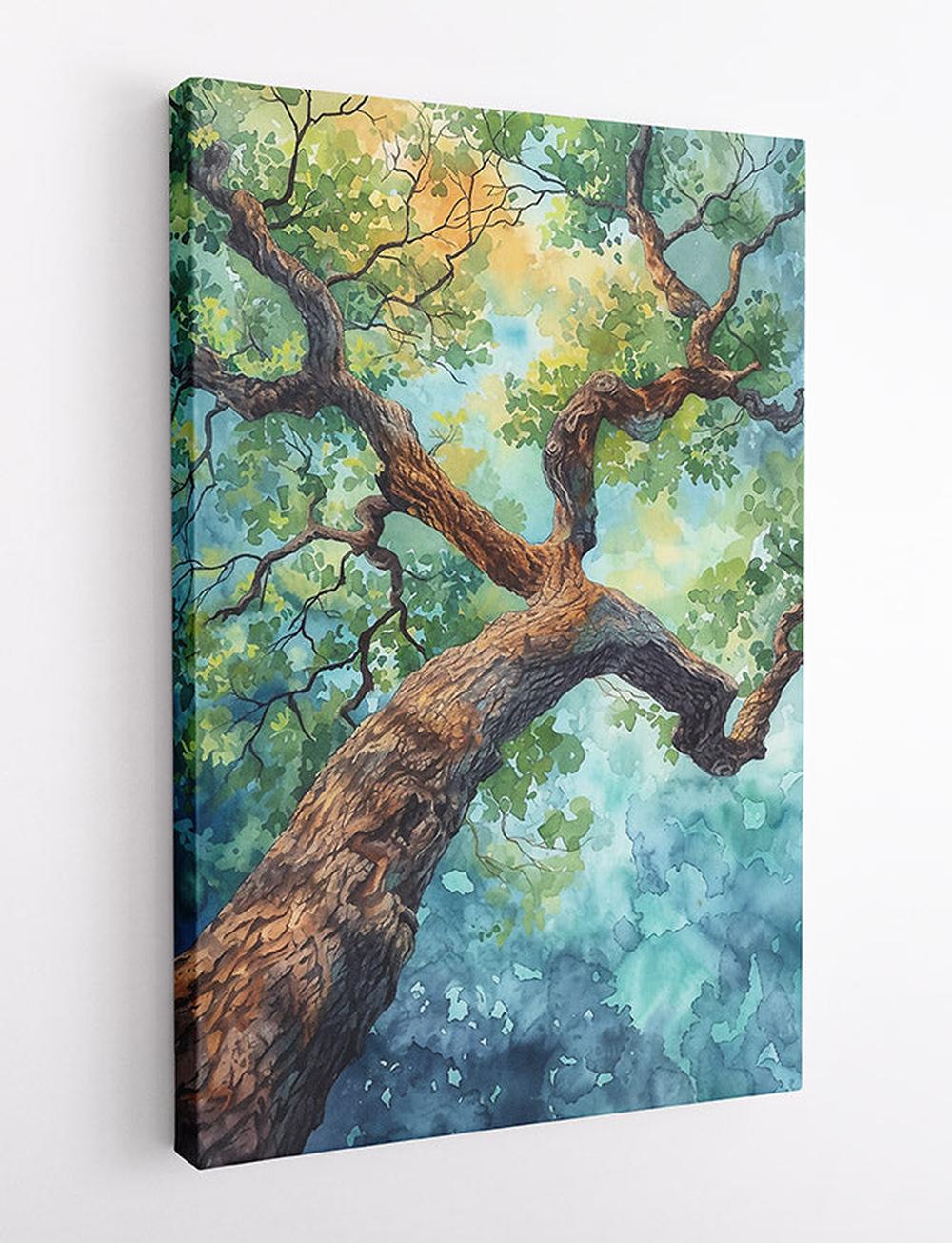Majestic Tree Canopy Watercolor Canvas Print & Poster – T665 – AiPrintLab
