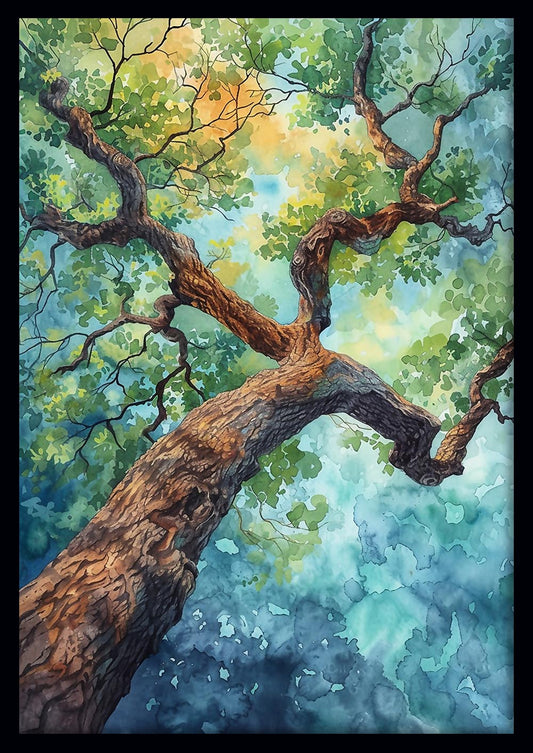 Majestic Tree Canopy Watercolor Canvas Print & Poster – T665 – AiPrintLab