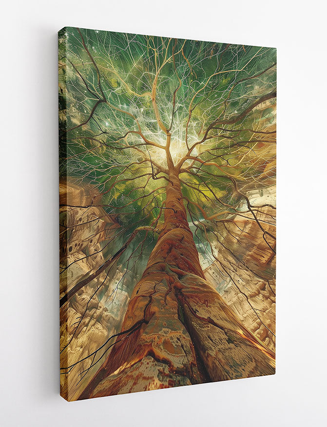 Majestic Tree Canopy from Below – Nature Perspective Canvas Wall Art & Poster Print – T1179 – AiPrintLab