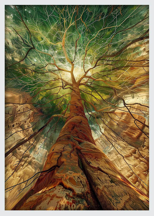 Majestic Tree Canopy from Below – Nature Perspective Canvas Wall Art & Poster Print – T1179 – AiPrintLab