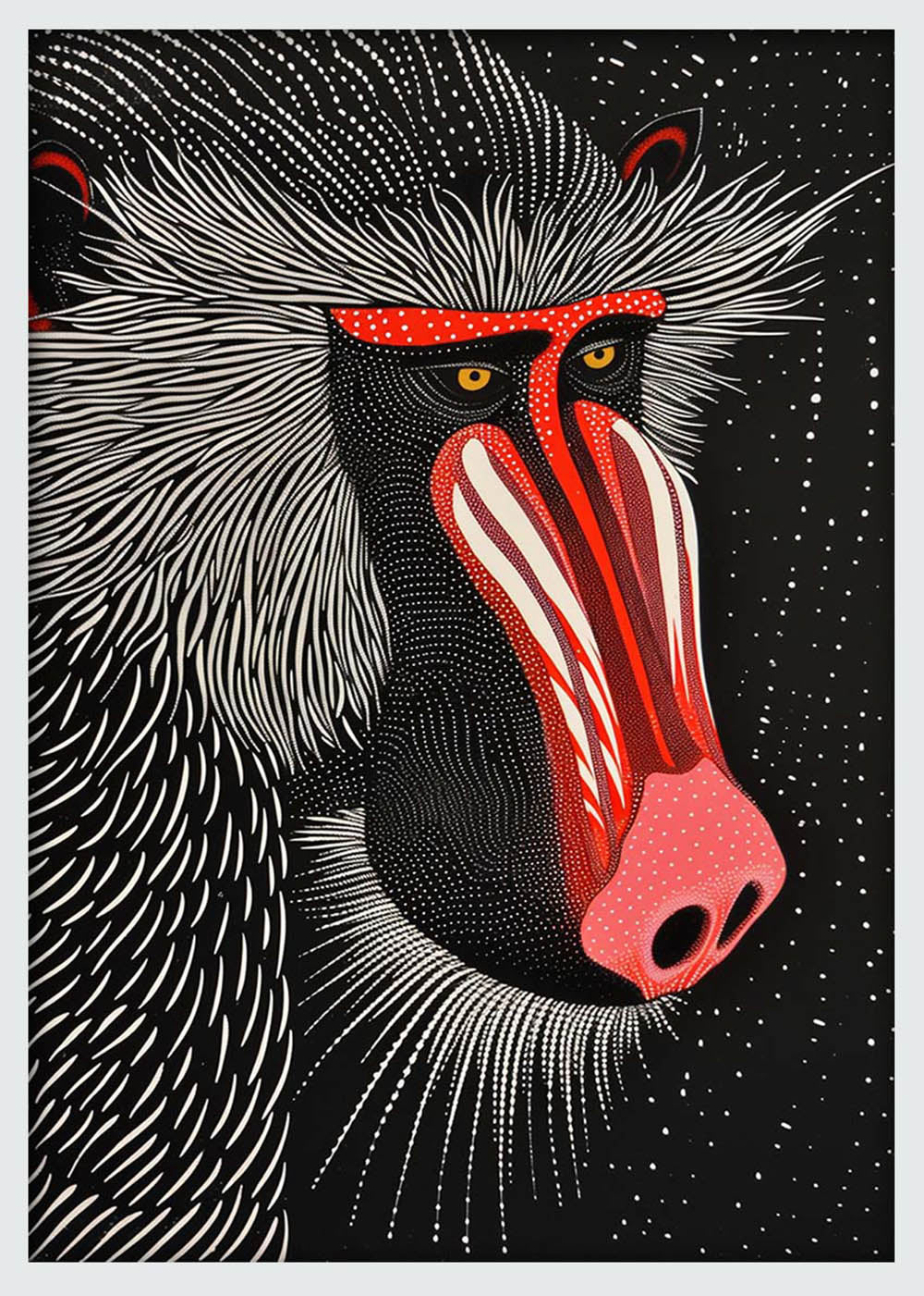Mandrill Majesty – Bold African Wildlife Canvas & Poster Art – T1253 – AiPrintLab