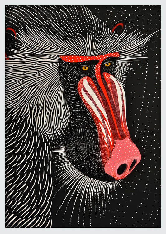 Mandrill Majesty – Bold African Wildlife Canvas & Poster Art – T1253 – AiPrintLab