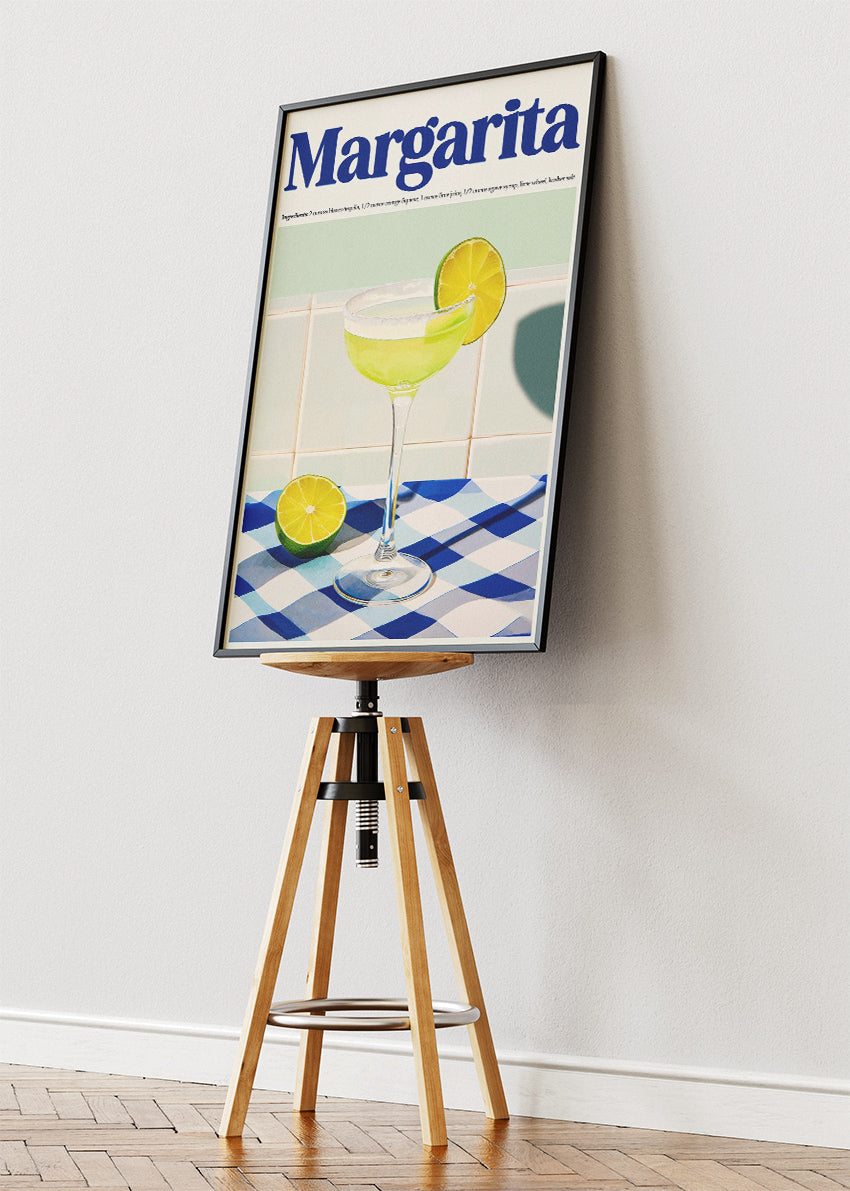 Margarita Classic Cocktail Poster & Canvas Print | Fresh Summer Bar Wall Art