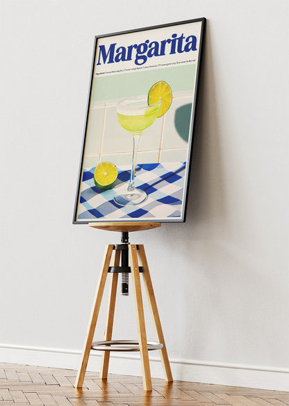 Margarita Classic Cocktail Poster & Canvas Print | Fresh Summer Bar Wall Art